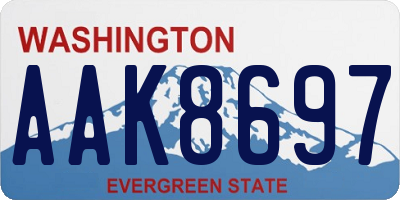 WA license plate AAK8697
