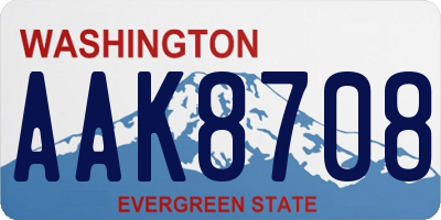WA license plate AAK8708