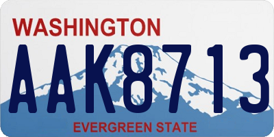 WA license plate AAK8713