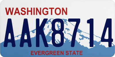 WA license plate AAK8714