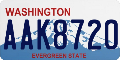 WA license plate AAK8720