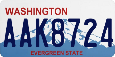 WA license plate AAK8724