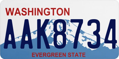 WA license plate AAK8734