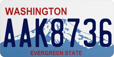 WA license plate AAK8736