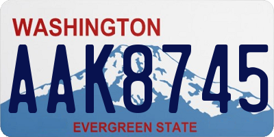 WA license plate AAK8745