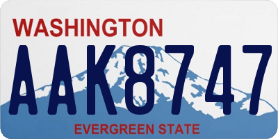 WA license plate AAK8747