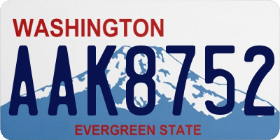 WA license plate AAK8752