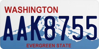 WA license plate AAK8755
