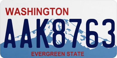 WA license plate AAK8763