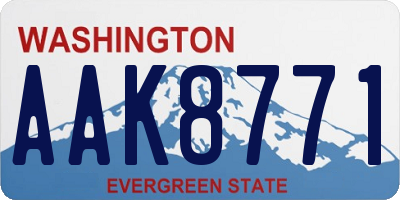 WA license plate AAK8771