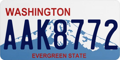 WA license plate AAK8772