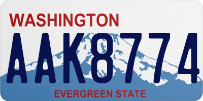 WA license plate AAK8774