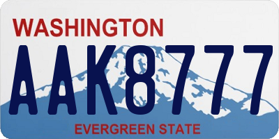 WA license plate AAK8777