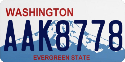 WA license plate AAK8778