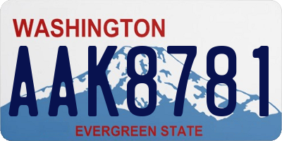 WA license plate AAK8781