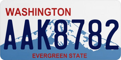 WA license plate AAK8782
