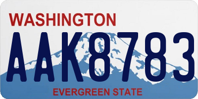 WA license plate AAK8783