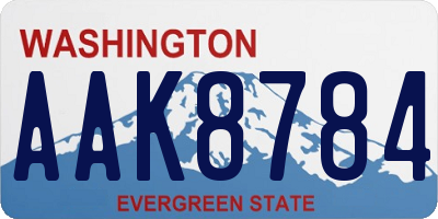 WA license plate AAK8784