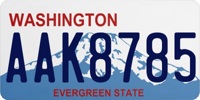 WA license plate AAK8785