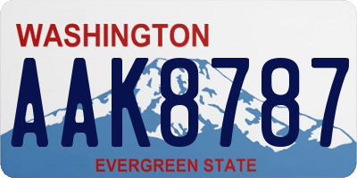 WA license plate AAK8787