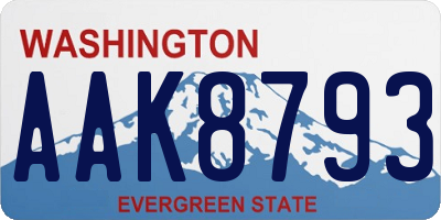 WA license plate AAK8793