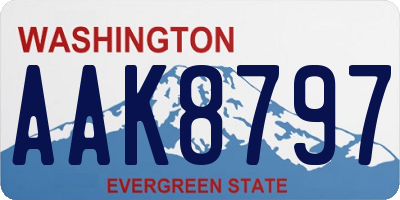 WA license plate AAK8797