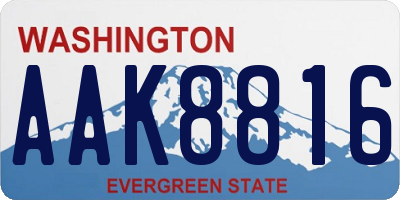 WA license plate AAK8816