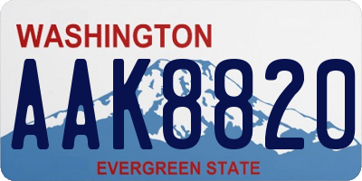 WA license plate AAK8820