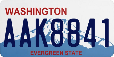 WA license plate AAK8841
