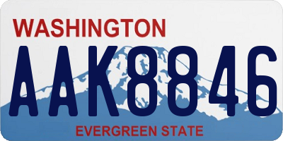 WA license plate AAK8846