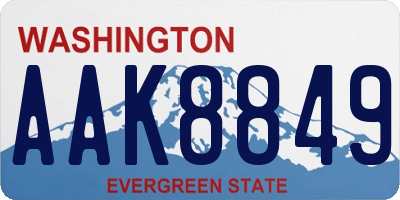 WA license plate AAK8849