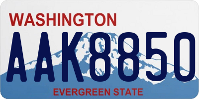 WA license plate AAK8850