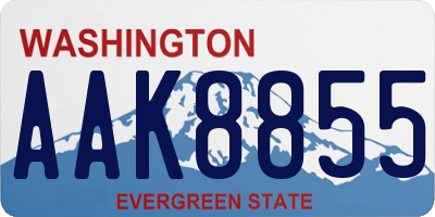 WA license plate AAK8855