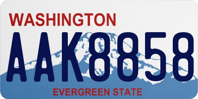 WA license plate AAK8858