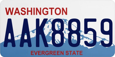 WA license plate AAK8859