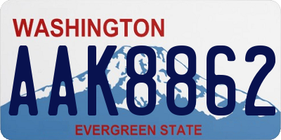 WA license plate AAK8862