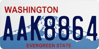 WA license plate AAK8864