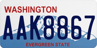 WA license plate AAK8867