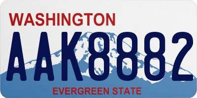 WA license plate AAK8882