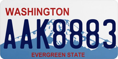 WA license plate AAK8883