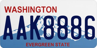WA license plate AAK8886