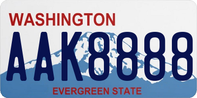 WA license plate AAK8888