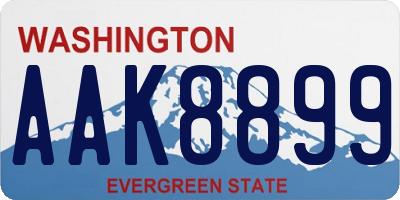 WA license plate AAK8899