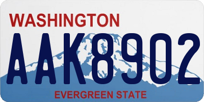 WA license plate AAK8902