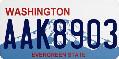 WA license plate AAK8903