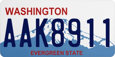 WA license plate AAK8911