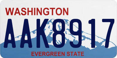WA license plate AAK8917