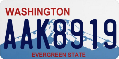 WA license plate AAK8919