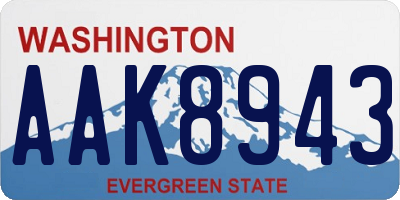 WA license plate AAK8943