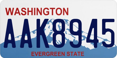WA license plate AAK8945